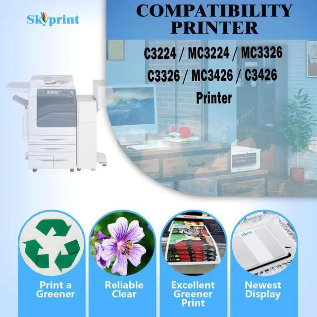 Alt view image 2 of 7 - C3224 C3326 Toner Cartridge High Yield Compatible Lexmark C3210K0 C3210C0 C3210M0 C3210Y0 Use for Lexmark C3224 MC3224 MC3326 C3326 MC3426 C3426 Printer