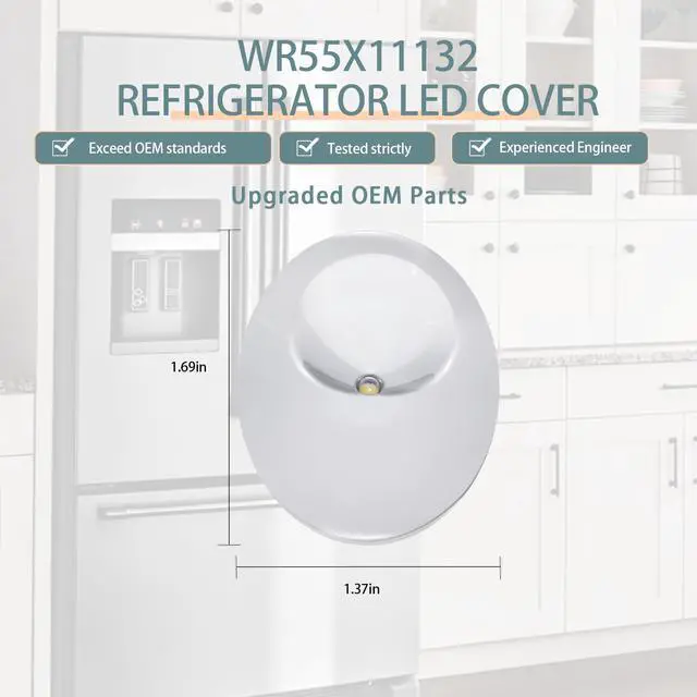 Alt view image 5 of 7 - WR55X11132 WR55X25754 for GE Refrigerator LED Light AssemblyWhite*4 | WR55X26487 WR55X30603 WR55X30602 WR55X26486 Rrefrigerator Light Bulb Replacement OEM 2-Year QA