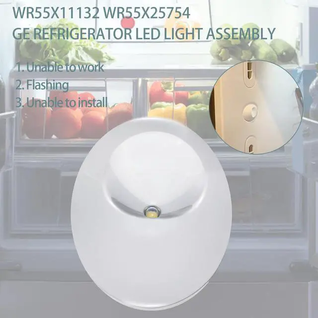Alt view image 7 of 7 - WR55X11132 WR55X25754 for GE Refrigerator LED Light AssemblyWhite*4 | WR55X26487 WR55X30603 WR55X30602 WR55X26486 Rrefrigerator Light Bulb Replacement OEM 2-Year QA
