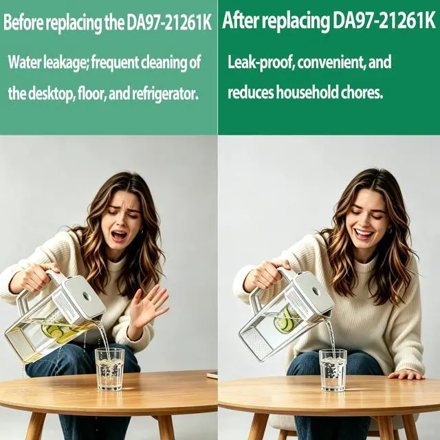 Alt view image 4 of 7 - DA97-21261K Water Pitcher Assembly Replacement for samsung Refrigerator | RF30BB6600QL, RF29BB8600QL, RF23BB8600QL, RF30BB660012, etc Water Pitcher, No Leak, Includes 2 Sealing Rings