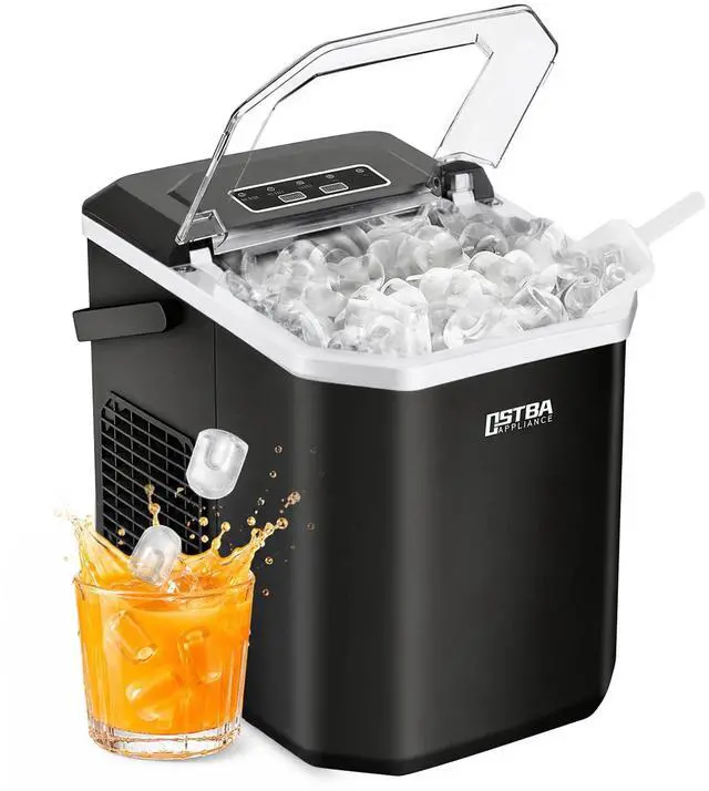 Main image of Countertop Ice Maker Machine, 26Lbs/Day, 2 Ice Sizes, Bullet Ice | 9 Cubes In 6 Min, Self-Cleaning, Portable Design, Smart Indicators, Compact For Home Kitchen RV Party