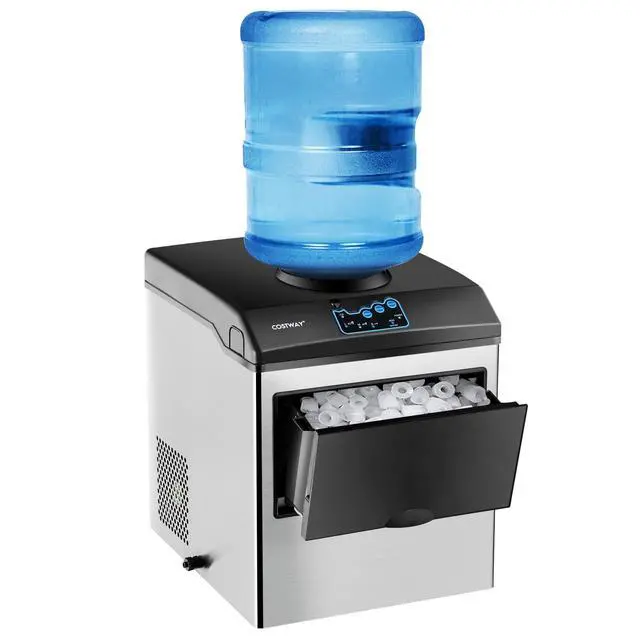 Main image of Countertop Ice Maker with Water Dispenser, 3 Sizes Bullet Shaped Ice, 48lbs/Day, Fast Ready in 6 Minutes, Ice Machine with Cold Water for Home Bar Kitchen Office
