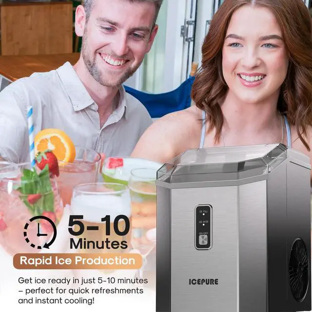 Alt view image 4 of 7 - Nugget Ice Makers Countertop with App, Portable Ice Machine with WiFi, 33lbs in 24H, Ready in 5-10 Mins, Self CleaningSmall Ice Maker with Basket Scoop, for Home/Party/RV(Stainless Steel)