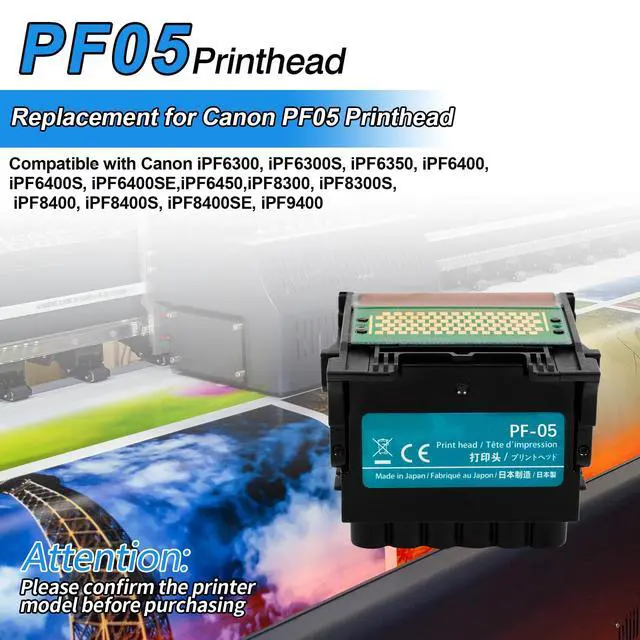 Alt view image 2 of 7 - PF-05 Printhead Compatible with Canon iPF6300, iPF6300S, iPF6350, iPF6400, iPF6400S, iPF6400SE, iPF6450, iPF8300, iPF8300S, iPF8400, iPF8400S, iPF9400, Replacement for Canon PF-05 Printhead