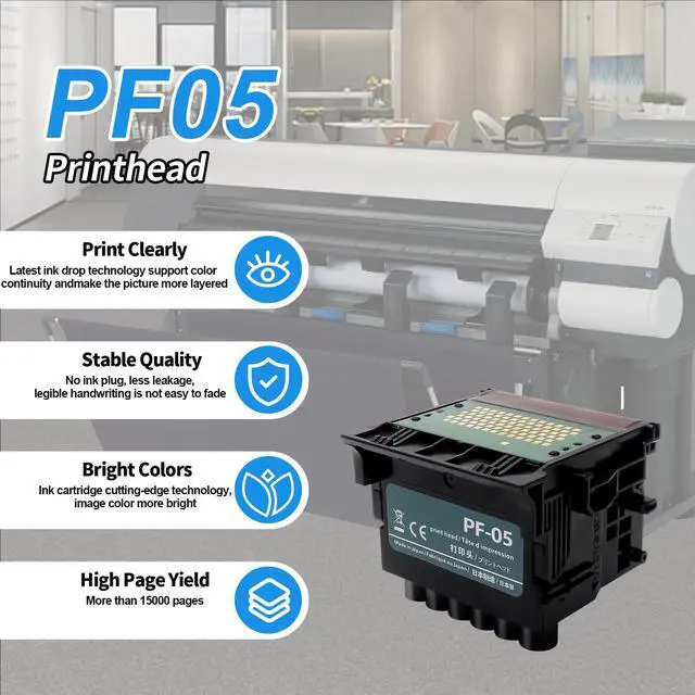 Alt view image 3 of 7 - PF-05 Printhead Compatible with Canon iPF6300, iPF6300S, iPF6350, iPF6400, iPF6400S, iPF6400SE, iPF6450, iPF8300, iPF8300S, iPF8400, iPF8400S, iPF9400, Replacement for Canon PF-05 Printhead