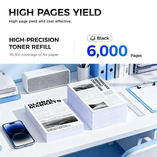 Alt view image 3 of 7 - B410 B415 Black High Capacity Toner Cartridge with Chip Replacement for Xerox 006R04725 006R04726 Toner Compatible for Xerox B410 Versalink B415 B415DN Multfunction Printer Laser All-in-One Ink 1-Pack