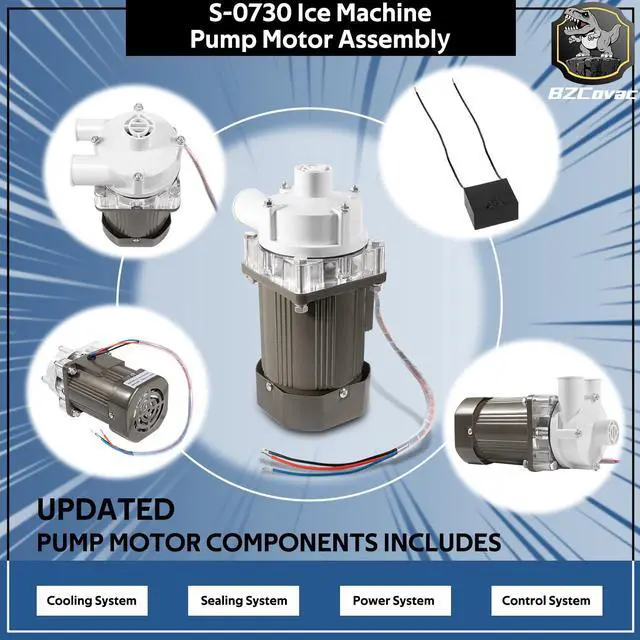 Alt view image 6 of 7 - S-0730 Water Pump for Hoshizaki, Ice Machine Motor Pump Assembly with Cable and Plug Service Kit