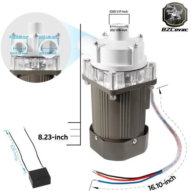 Alt view image 7 of 7 - S-0730 Water Pump for Hoshizaki, Ice Machine Motor Pump Assembly with Cable and Plug Service Kit