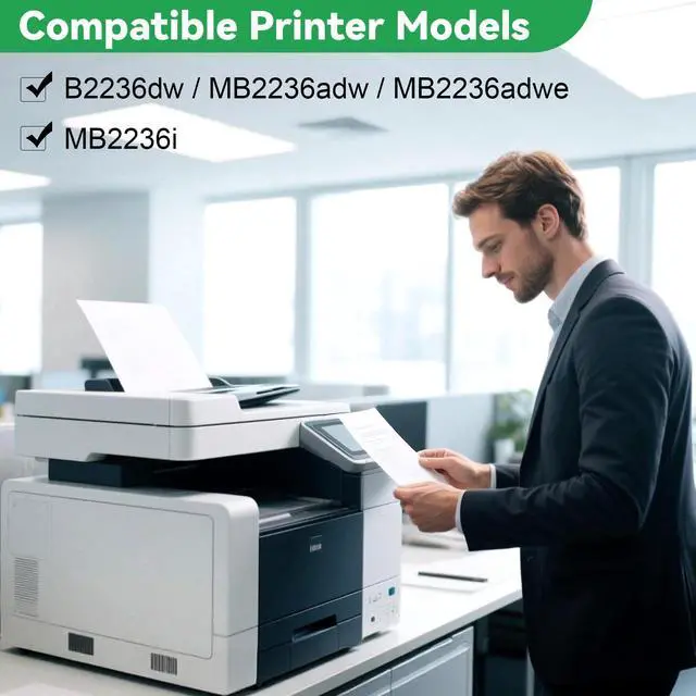 Alt view image 2 of 5 - n B221H00 Black Toner Cartridge with Chip(3,000 Pages) Compatible for Lexmark B2236dw,MB2236dw,B2236adw,MB2236adwe, MB2236i Printers, 1-Pack, Black