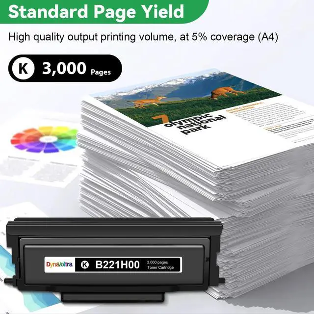 Alt view image 3 of 5 - n B221H00 Black Toner Cartridge with Chip(3,000 Pages) Compatible for Lexmark B2236dw,MB2236dw,B2236adw,MB2236adwe, MB2236i Printers, 1-Pack, Black