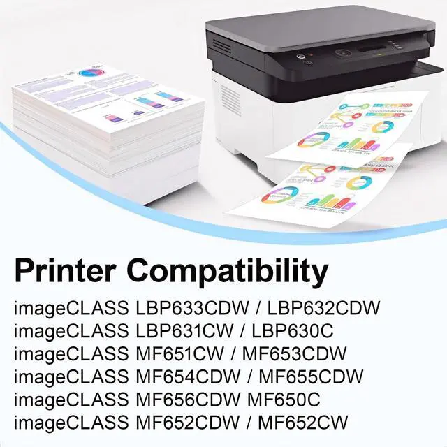 Alt view image 2 of 7 - 067H (4 Pack High-Yield) Compatible Toner for Canon 067H 067 | CRG067H Cartridge Replacement With Chip | for LBP632Cdw LBP633Cdw MF653Cdw MF656Cdw Printer, Black + Cyan + Yellow + Magenta