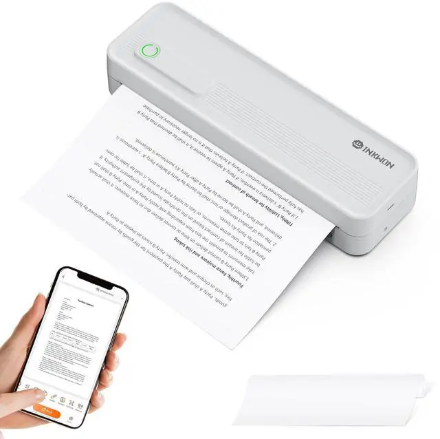 Main image of A41 Bluetooth Thermal Printer, Portable Inkless Printer for Travel Supports 8.5 x 11 Inch Paper, Small Mobile Printing Device Ideal for Office, School, Home