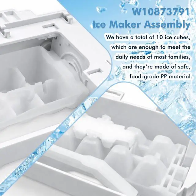 Alt view image 3 of 7 - W10873791 Ice Maker Assembly, Compatible with Whirlpool Refrigerators | Compatible with Models W10760070 W10798411 W11130444 and Other Models; High Quality; Comes with a