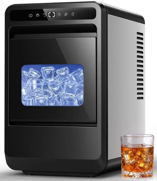 Main image of Clear Ice Cube Maker, 8 Crystal Clear 1.2" Jelly Ice Cube in 20Mins | Spray Technology For Crystal-Clear Ice, 10 Ice Sizes Adjust, 24H Timer, Bin Full & Low Water Alert, For Whiskey, Cocktails