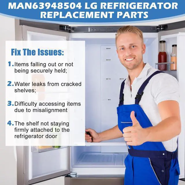 Alt view image 7 of 7 - 2PACK Upgraded MAN63948504 Refrigerator Door Shelf Bin,Compatible With LG/Kenmore Refrigerator Door Shelf Replacement,Replaces LFXS26973S LMXS28626S LFXC22526D Fridge Door Shelves Basket