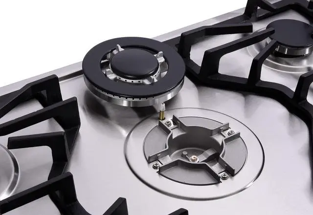 Alt view image 7 of 7 - 30 Inch Gas Cooktop, Built-in Stainless Steel 5 Burners Gas Stovetop LPG/NG Convertible Gas Stove Top Dual Fuel Gas Hob DM527-SC02