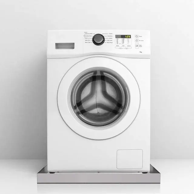 Alt view image 5 of 6 - 28" x 30" x 2.5" Washing Machine Pan, Leak Protection for Laundry Room | Washing Machine Tray with Anti-Slip Bottom Pad, Raised Edge Drain Pan, No Hole, Heavy Duty 304 Stainless Steel