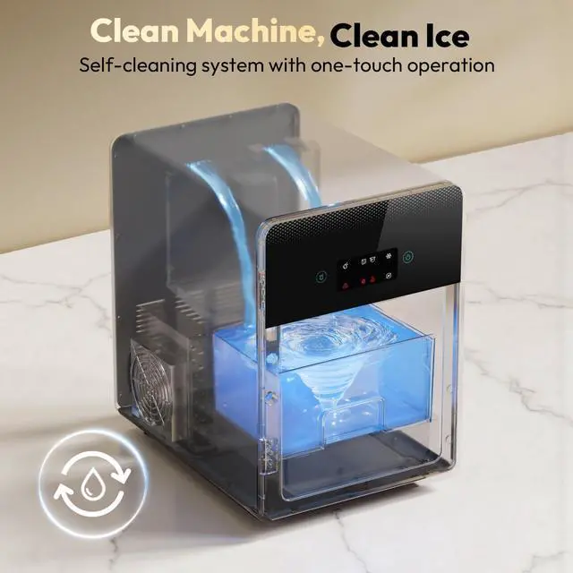 Alt view image 5 of 7 - 2Ice Ball Maker for Whiskey, 35min 4 Clear Ice Sphere, 144 pcs/Day | LCD Touch Control, Water Shortage& Ice Full Alert, Auto & Manual Fill, Self-Cleaning, For Whiskey Bourbon Home Bar Gift