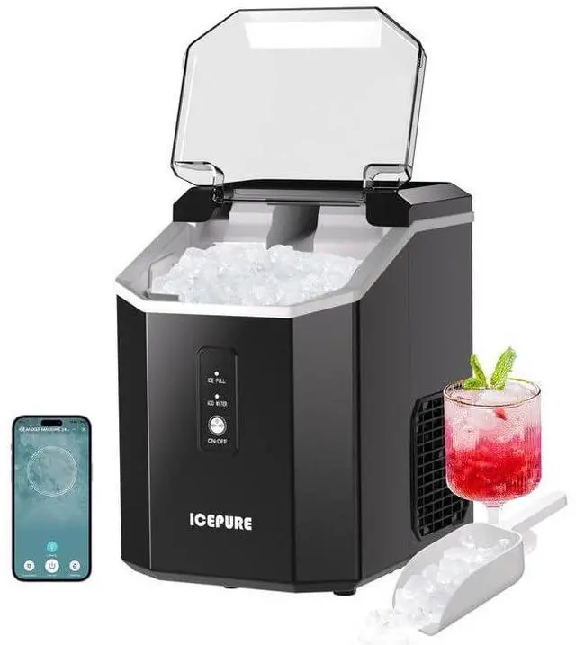 Main image of Nugget Ice Makers Countertop with App, Portable Ice Machine with WiFi, 33lbs in 24H, Ready in 5-10 Mins, Self CleaningSmall Ice Maker with Basket Scoop, for Home/Kitchen/Party/RV/Camping