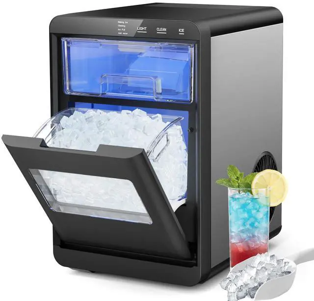 Main image of Nugget Ice Maker Countertop, 44lbs/24h Nugget Ice Machine, Soft Ice Ready in 5-10Mins Pellet Ice Maker, Self-Cleaning Sonic Ice Maker for Home, Kitchen, Office, Party