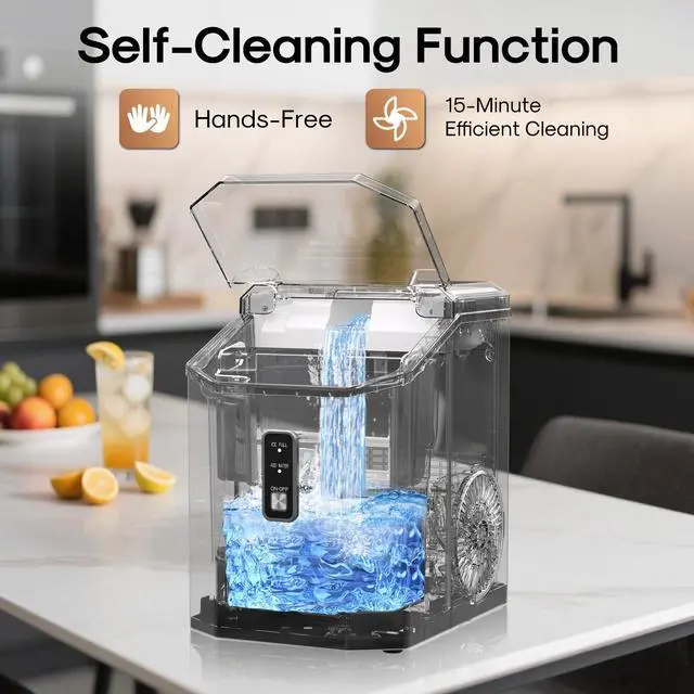 Alt view image 7 of 7 - Nugget Ice Makers Countertop with App, Portable Ice Machine with WiFi, 33lbs in 24H, Ready in 5-10 Mins, Self CleaningSmall Ice Maker with Basket Scoop, for Home/Party/RV(Stainless Steel)