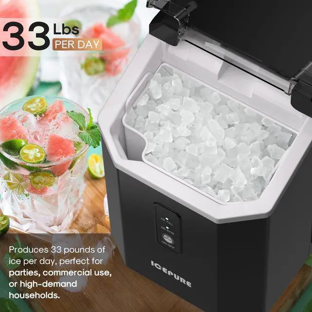 Alt view image 4 of 7 - Nugget Ice Makers Countertop with App, Portable Ice Machine with WiFi, 33lbs in 24H, Ready in 5-10 Mins, Self CleaningSmall Ice Maker with Basket Scoop, for Home/Kitchen/Party/RV/Camping