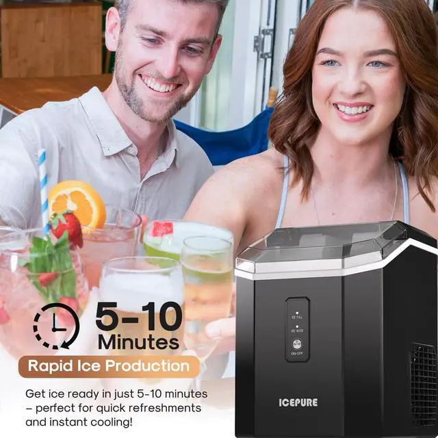 Alt view image 5 of 7 - Nugget Ice Makers Countertop with App, Portable Ice Machine with WiFi, 33lbs in 24H, Ready in 5-10 Mins, Self CleaningSmall Ice Maker with Basket Scoop, for Home/Kitchen/Party/RV/Camping
