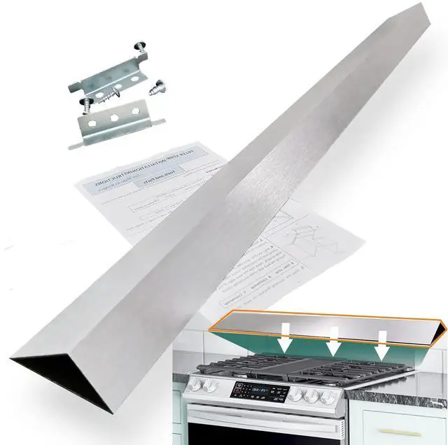 Main image of 36" Slide In Range or Stove Rear Filler Trim Kit, Universal Fill Strip for Gap Between Slide-In Stove Range and Wall, W10113901A Compatible with Whirlpool and Most Brand, Durable Aluminum, Sliver