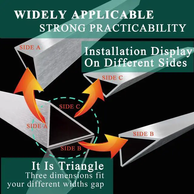 Alt view image 3 of 7 - 36" Slide In Range or Stove Rear Filler Trim Kit, Universal Fill Strip for Gap Between Slide-In Stove Range and Wall, W10113901A Compatible with Whirlpool and Most Brand, Durable Aluminum, Sliver