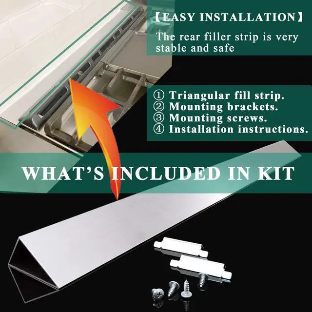 Alt view image 5 of 7 - 36" Slide In Range or Stove Rear Filler Trim Kit, Universal Fill Strip for Gap Between Slide-In Stove Range and Wall, W10113901A Compatible with Whirlpool and Most Brand, Durable Aluminum, Sliver