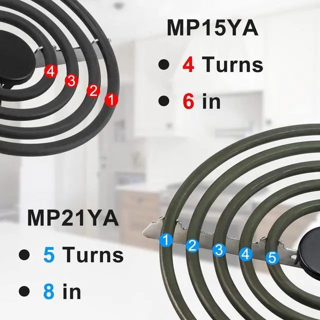 Alt view image 4 of 6 - Porcelain Burner Drip Pan & MP22YA Electric Range Burner Element | Compatible with Whirl-pool Electric Range Stove