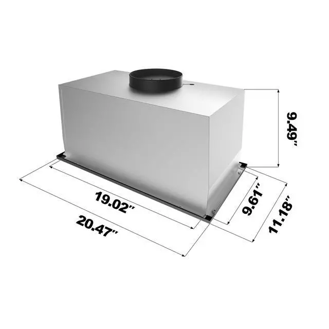 Alt view image 6 of 7 - Insert Range Hood 20 inch 650 CFM Kitchen Stove Vent Hood with LED Light, 3 Speed Exhaust Fan, Push Button, Black, CAB52913E-N