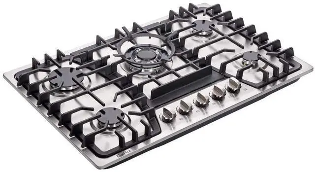Main image of 30 Inch Gas Cooktop - Dual Fuel Sealed 5 Burners Built-In Stainless Steel Hob DK257-A03