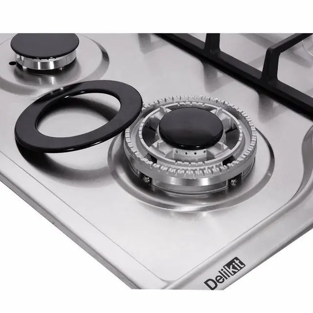 Alt view image 4 of 6 - 30 Inch Gas Cooktop - Dual Fuel Sealed 5 Burners Built-In Stainless Steel Hob DK257-A03