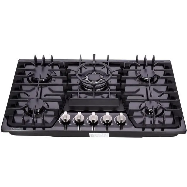 Alt view image 3 of 7 - 30 Inch Gas Cooktop Dual Fuel Sealed 5 Burners Stainless Steel Gas Cooktop Gas Hob DK257-A03B Gas Cooker