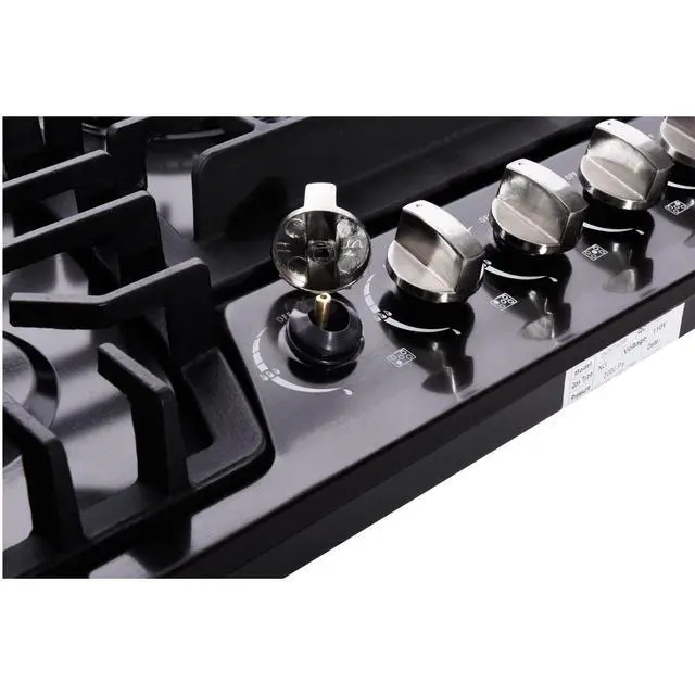 Alt view image 5 of 7 - 30 Inch Gas Cooktop Dual Fuel Sealed 5 Burners Stainless Steel Gas Cooktop Gas Hob DK257-A03B Gas Cooker