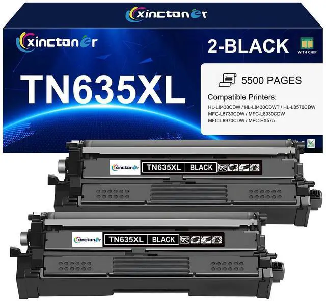 Main image of TN635XL Black Toner Cartridge 635XL for MFC-L8930CDW HL-L8430CDW | Compatible for Brother TN635XLBK TN 635XL for HL-L8430CDW HL-L8430CDWT HL-L8570CDW MFC-L8730CDW MFC-L8970CDW Printer, 2 Pack