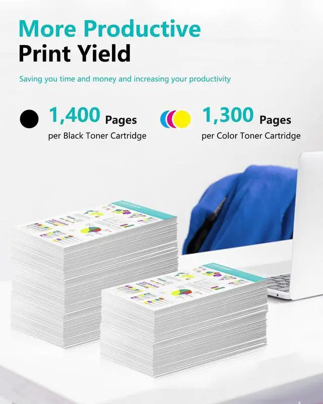 Alt view image 3 of 7 - 202A Toner Cartridges High Yield Replacement for HP 202A Ink CF500A Compaitble for Color Laser Pro MFP M280nw M281fdn M281fdw M281cdw M254nw M254dw M254dn Printer 4-Pack(BK/C/Y/M)