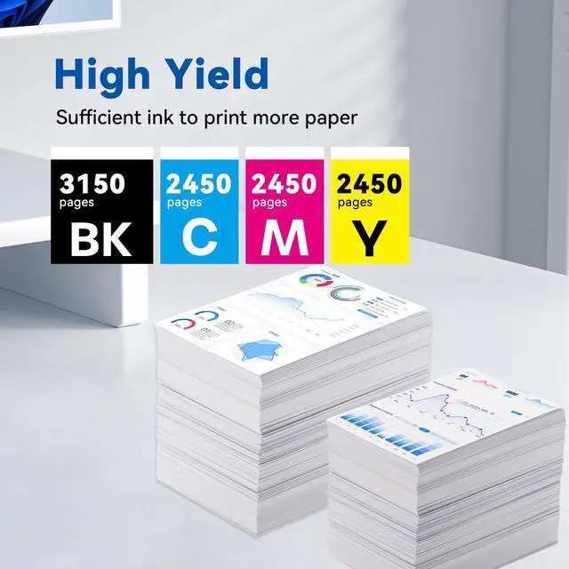 Alt view image 3 of 7 - 206X Toner Cartridges 4 Pack with Chip Replacement for HP 206X W2110X 206A | Compatible with Laserjet Pro MFP M282nw M283fdw M283fdn Pro M255dw M255nw Printer (BK/C/M/Y)