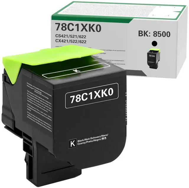 Main image of 78C1XK0 Black 8500 Pages Yield Toner Cartridge | Replacement for Lexmark CS421 CX522 CX622 CS521 CX421 CX521 CS522 CX625 Printer