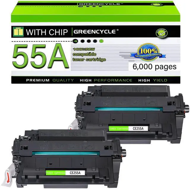 Main image of 55A Toner Cartridge Compatible Replacement for HP 55A CE255A | Works with LaserJet P3015 P3015dn P3015d Pro 500 MFP M521dn M521dw Printer (Black, 2-Pack)