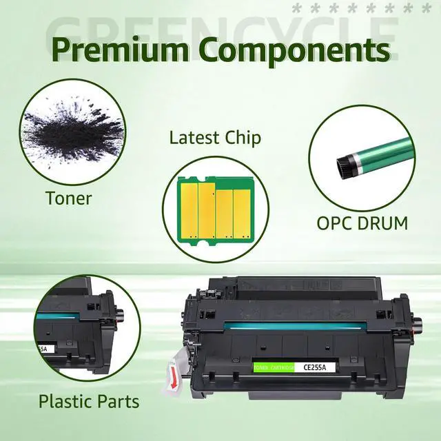 Alt view image 4 of 7 - 55A Toner Cartridge Compatible Replacement for HP 55A CE255A | Works with LaserJet P3015 P3015dn P3015d Pro 500 MFP M521dn M521dw Printer (Black, 2-Pack)
