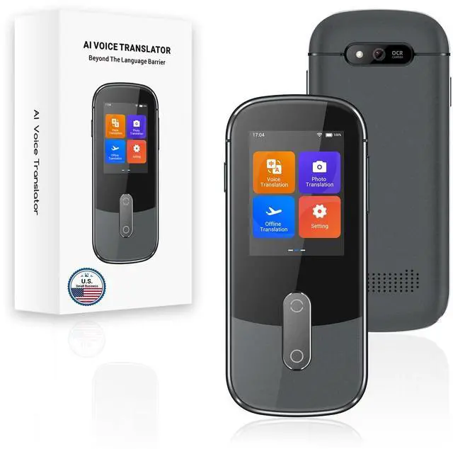 Main image of W09 AI Translation Device Real Time, Language Voice Translator in 144 Languages & Accents with Photo/Text Translate, Offline Two-Way Traductor, Spanish Translating Devices for Business (Grey)