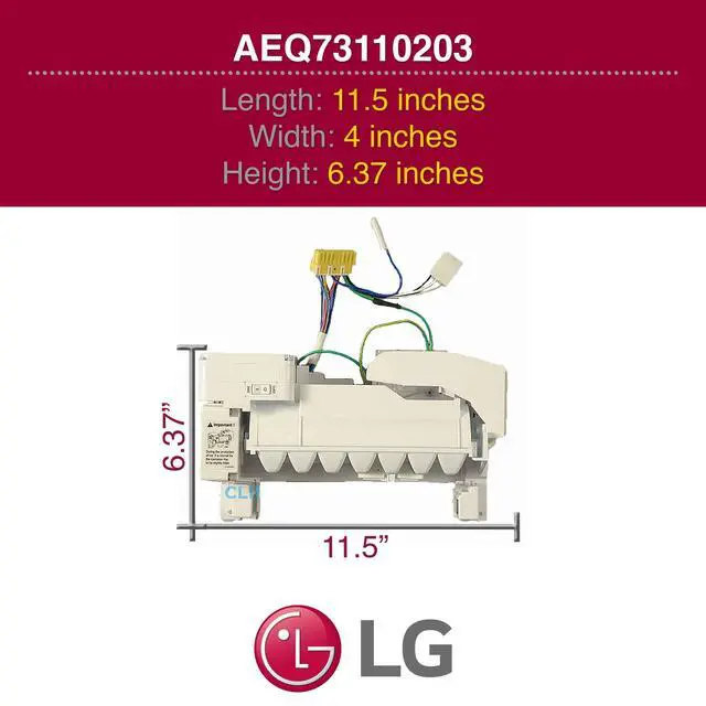 Alt view image 3 of 3 - AEQ73110203 Refrigerator Ice Maker Assembly Kit