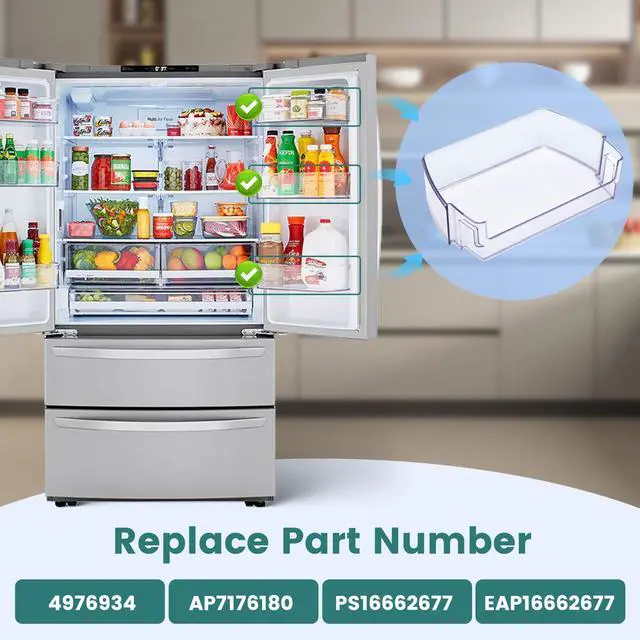 Alt view image 5 of 7 - 2 PackMAN63948504 Refrigerator Door Bin, Bin Basket Shelf Compatible with Refrigerator LFCC22426S, LFXS26973S, LFXC22526D, Replace 4976934 AP7176180 PS16662677 EAP16662677