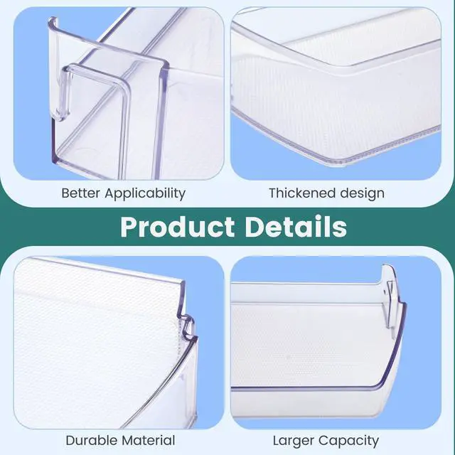Alt view image 6 of 7 - 2 PackMAN63948504 Refrigerator Door Bin, Bin Basket Shelf Compatible with Refrigerator LFCC22426S, LFXS26973S, LFXC22526D, Replace 4976934 AP7176180 PS16662677 EAP16662677