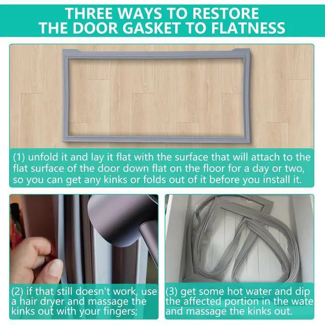 Alt view image 7 of 7 - 2 Pack-W10830162 Refrigerator Door Gasket Replacement for Whirlpool, Kenmore, Kitchen-Aid Refrigerator Door Seal, 39.7"x16.9" Fridge Door Gasket Seal fit Model WRF535SMBM00, KBFS20EVMS13, IX6HHEXDSM00