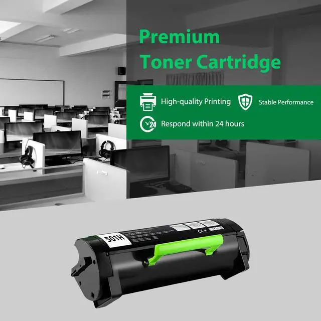 Alt view image 5 of 6 - 501H 50F1H00 Toner Cartridge Compatible for Lexmark 501H 501X for MS610 MS610dn MS310 MS310dn MS410 MS410dn MS415 MS415dn MS510 MS510dn Printer(5,000 Pages, 2 Pack)