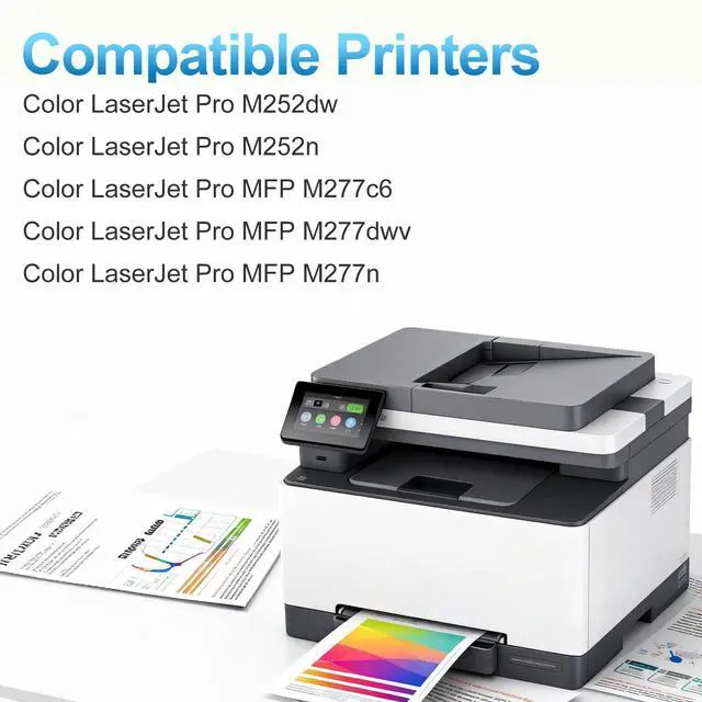 Alt view image 2 of 7 - 201X Toner Cartridges 4 Pack High Yield Replacement for HP 201X 201A CF400X CF401X CF402X CF403X with HP Color LaserJet Pro MFP M277dw M252dw M277n M277c6 Printer (B/C/Y/M Color)