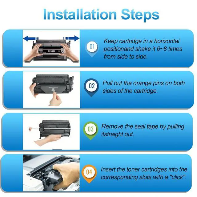 Alt view image 7 of 7 - 201X Toner Cartridges 4 Pack High Yield Replacement for HP 201X 201A CF400X CF401X CF402X CF403X with HP Color LaserJet Pro MFP M277dw M252dw M277n M277c6 Printer (B/C/Y/M Color)